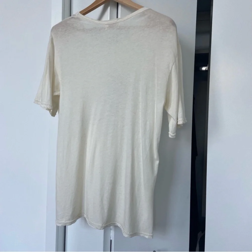 All Things Fabulous - Cotton/Linen Tee Shirt - Made Venice CA - Size S Ivory - Picture 9 of 15